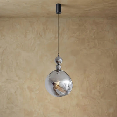 Lunara Modern Pendant Light – Acrylic Globe & Carbon Steel for Bedroom
