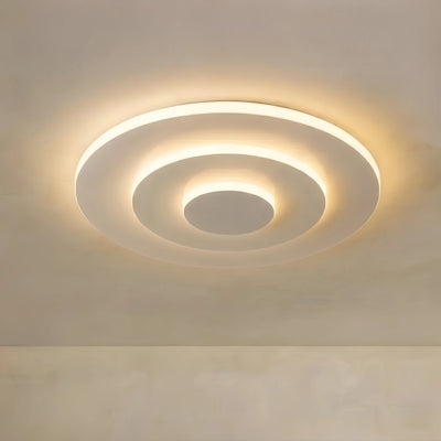 Crema Modern Nordic Round Flush Mount Ceiling Light – White Fixture