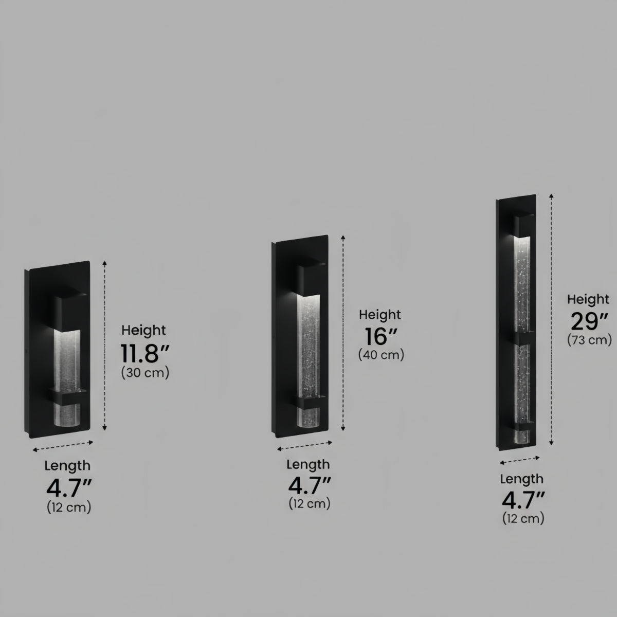 Arcato Modern Outdoor Wall Sconce – Black Stainless Steel Crystal Accents Starry Glow for Entryway