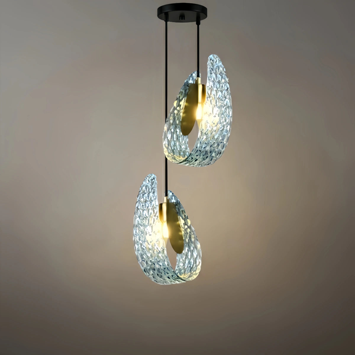 Art Deco Peacock Chandelier – Blue Feather Art Glass Contemporary for Dining Room Bedroom