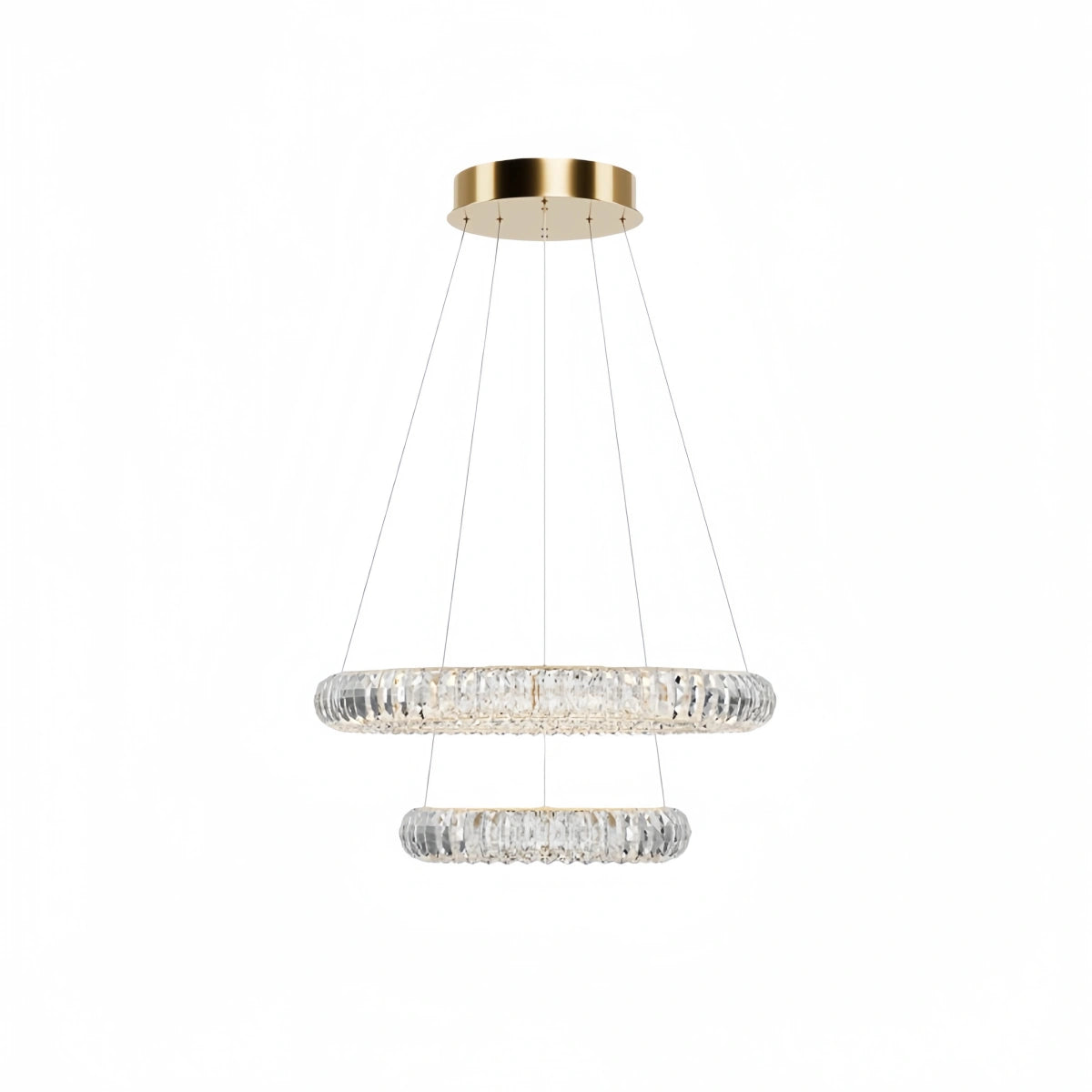 Excelis Luxury Tiered Crystal Chandelier – K9 Crystals Gold Finish Celestial Glow