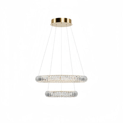 Excelis Luxury Tiered Crystal Chandelier – K9 Crystals Gold Finish Celestial Glow