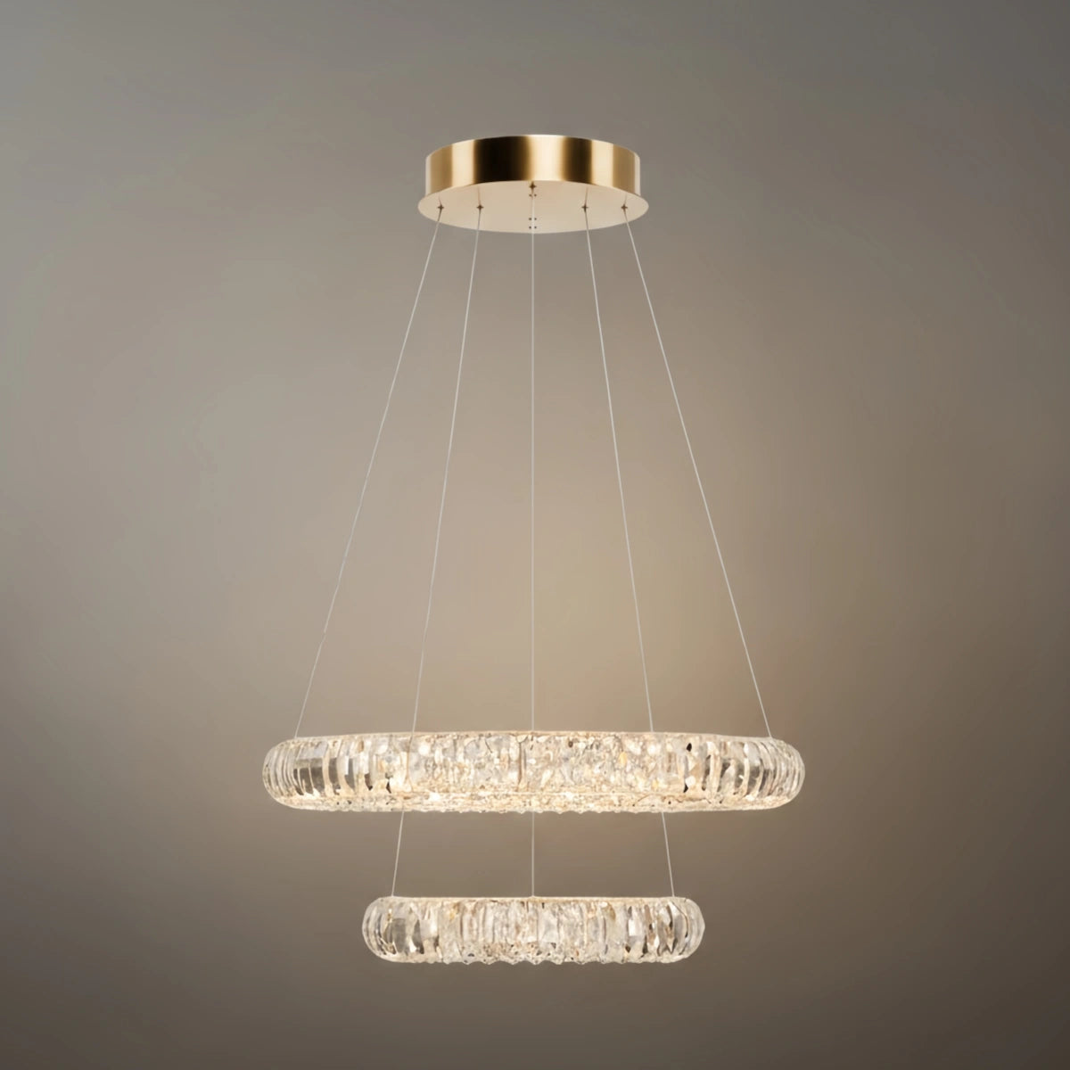 Excelis Luxury Tiered Crystal Chandelier – K9 Crystals Gold Finish Celestial Glow