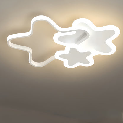 Lámpara de techo Vivara - Moderna, LED regulable con diseño de estrella blanca/rosa