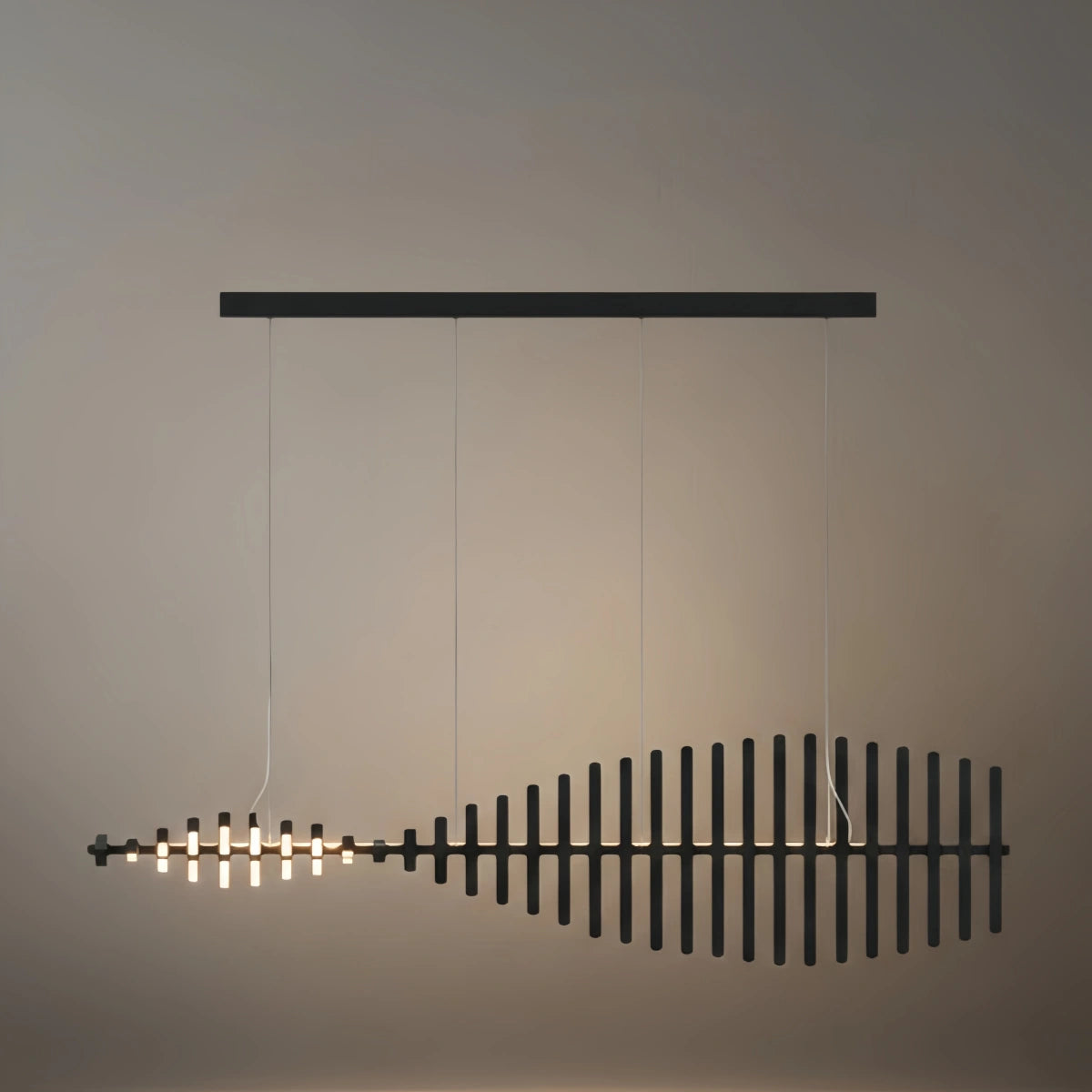Arcato Modern Adjustable Stacked Pendant Light – Black Ash Iron Acrylic Aluminum for Kitchen Island