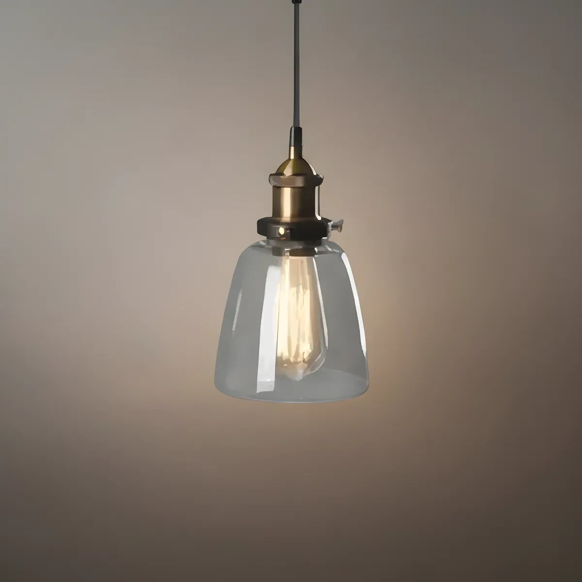 Irondale Industrial Glass Pendant Light – Clear/Amber/Smoke Grey for Dining Room