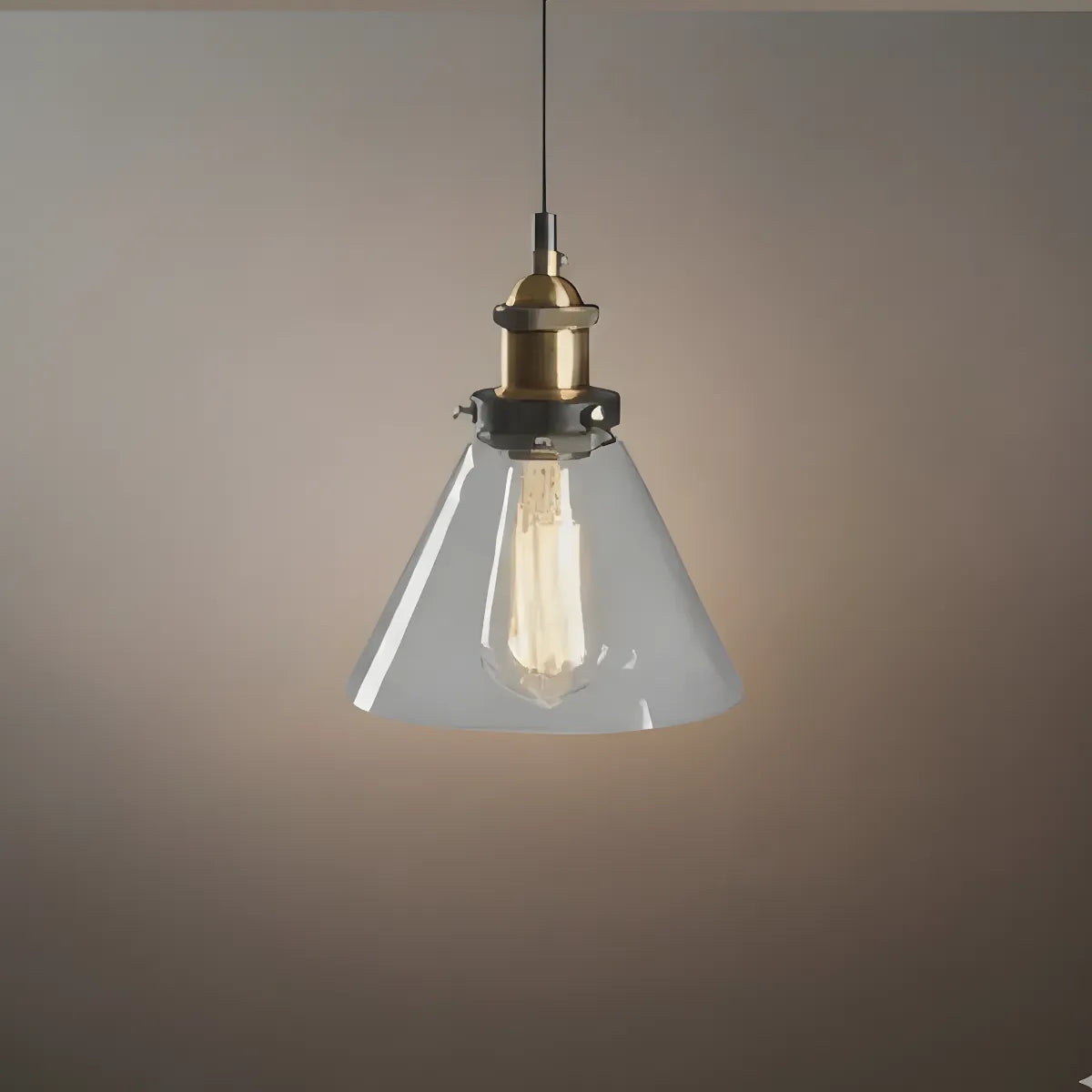 Irondale Industrial Glass Pendant Light – Clear/Amber/Smoke Grey for Dining Room