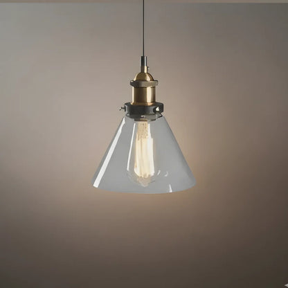 Irondale Industrial Glass Pendant Light – Clear/Amber/Smoke Grey for Dining Room