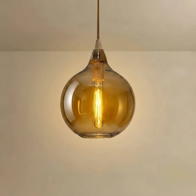 Vetro Modern Glass Pendant Light — Amber for Dining Room
