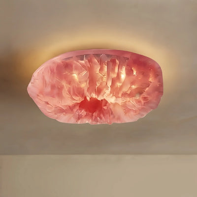 Lunara Art Deco Round Ceiling Light Art Feather — White/Yellow/Pink/Gray Bedroom