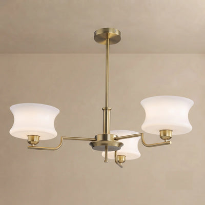 Vintage Chandelier – Gold or Chrome Glass Ceiling Light for Dining Room