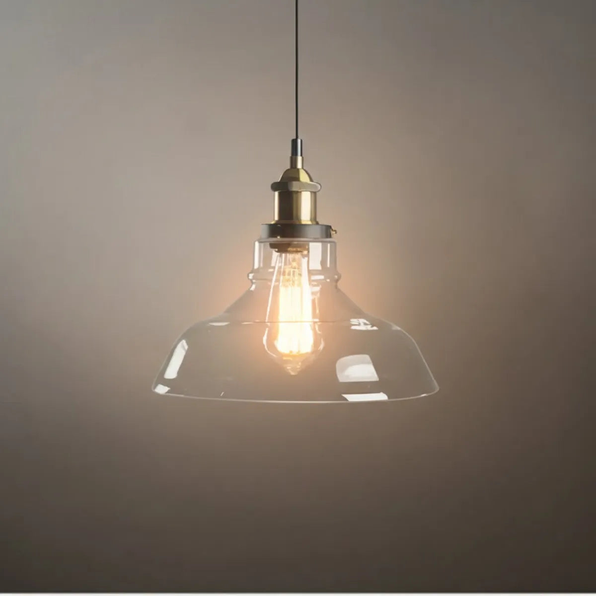 Irondale Industrial Glass Pendant Light – Clear/Amber/Smoke Grey for Dining Room