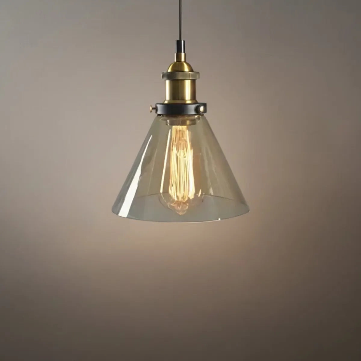 Irondale Industrial Glass Pendant Light – Clear/Amber/Smoke Grey for Dining Room