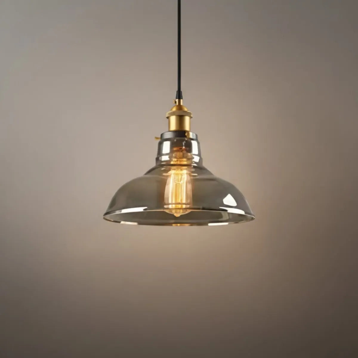 Irondale Industrial Glass Pendant Light – Clear/Amber/Smoke Grey for Dining Room