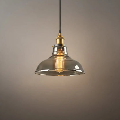 Irondale Industrial Glass Pendant Light – Clear/Amber/Smoke Grey for Dining Room