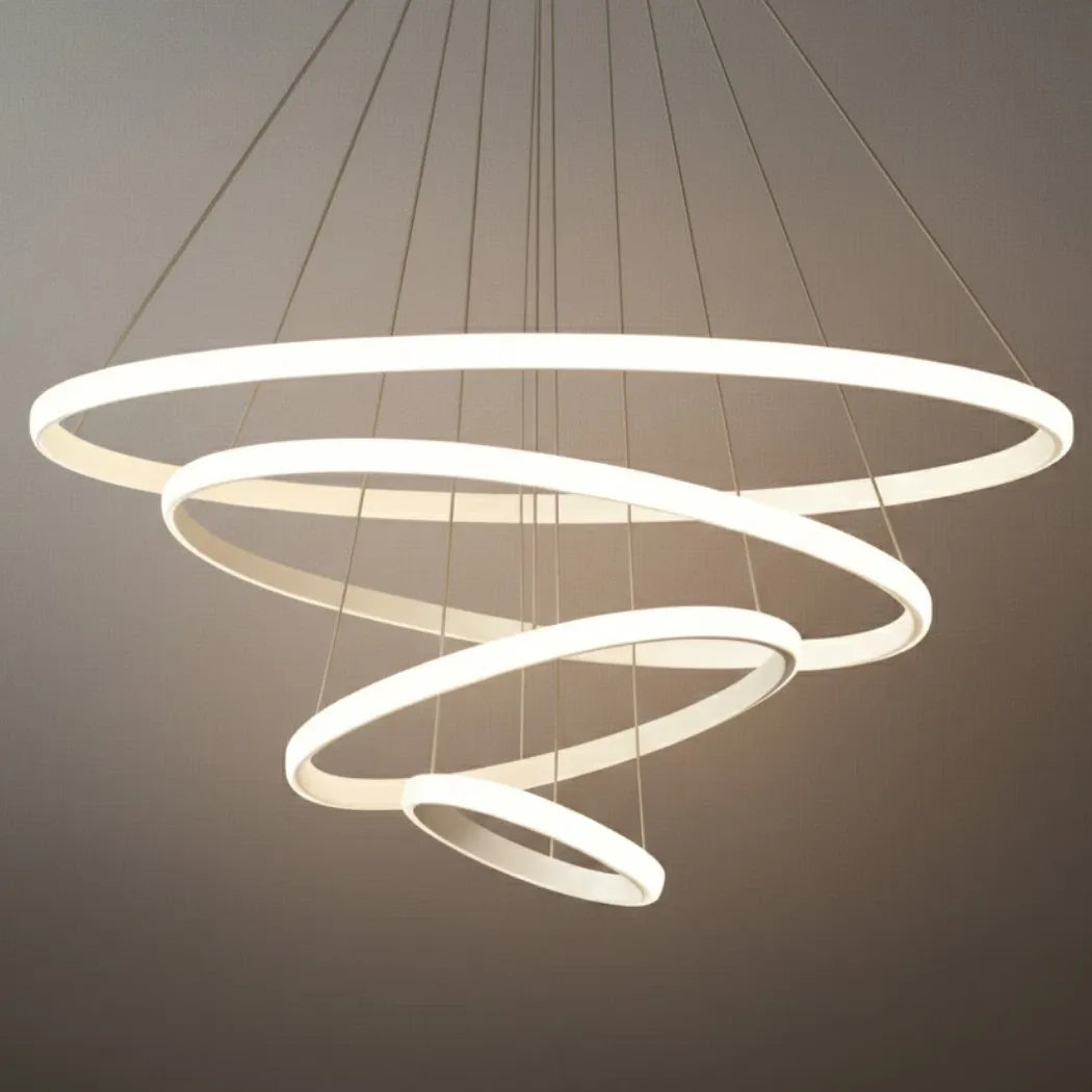 Velora Modern Metal Ring Pendant Light – Dimmable Fixture for Living