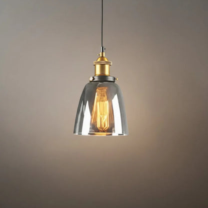 Irondale Industrial Glass Pendant Light – Clear/Amber/Smoke Grey for Dining Room