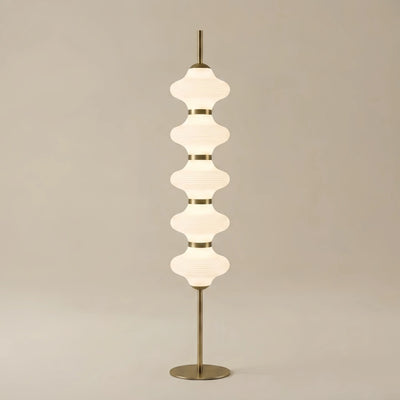 Vivara Modern Metal/Glass Floor Lamp - Orange Lantern Design for Bedroom
