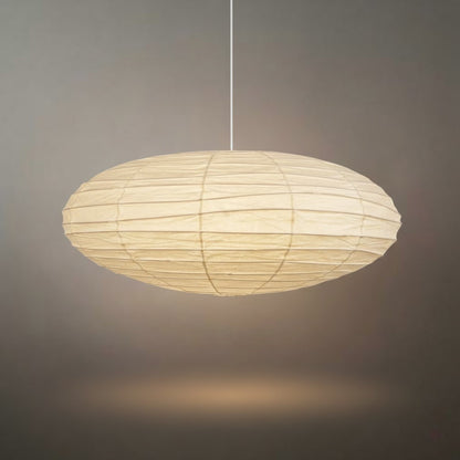 Japanese Washi Pendant Light — Mulberry Paper & Bamboo Frame for Dining Room