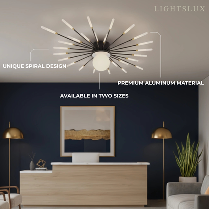 Nebula Modern Ceiling Light – Natural Curves Semi-Flush Mount Coastal Ambiance Ceiling Light
