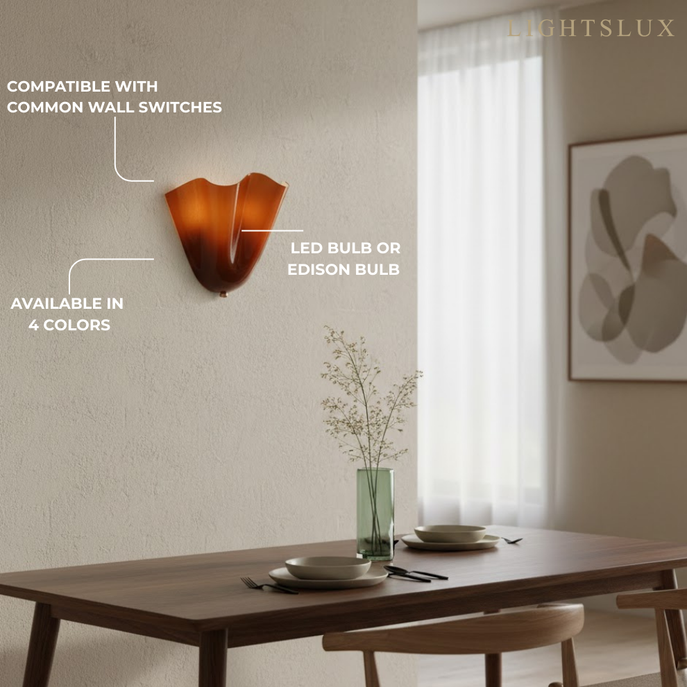 Organic Sculptural Wall Light — Petal-Form Earthy Tone for Bedroom