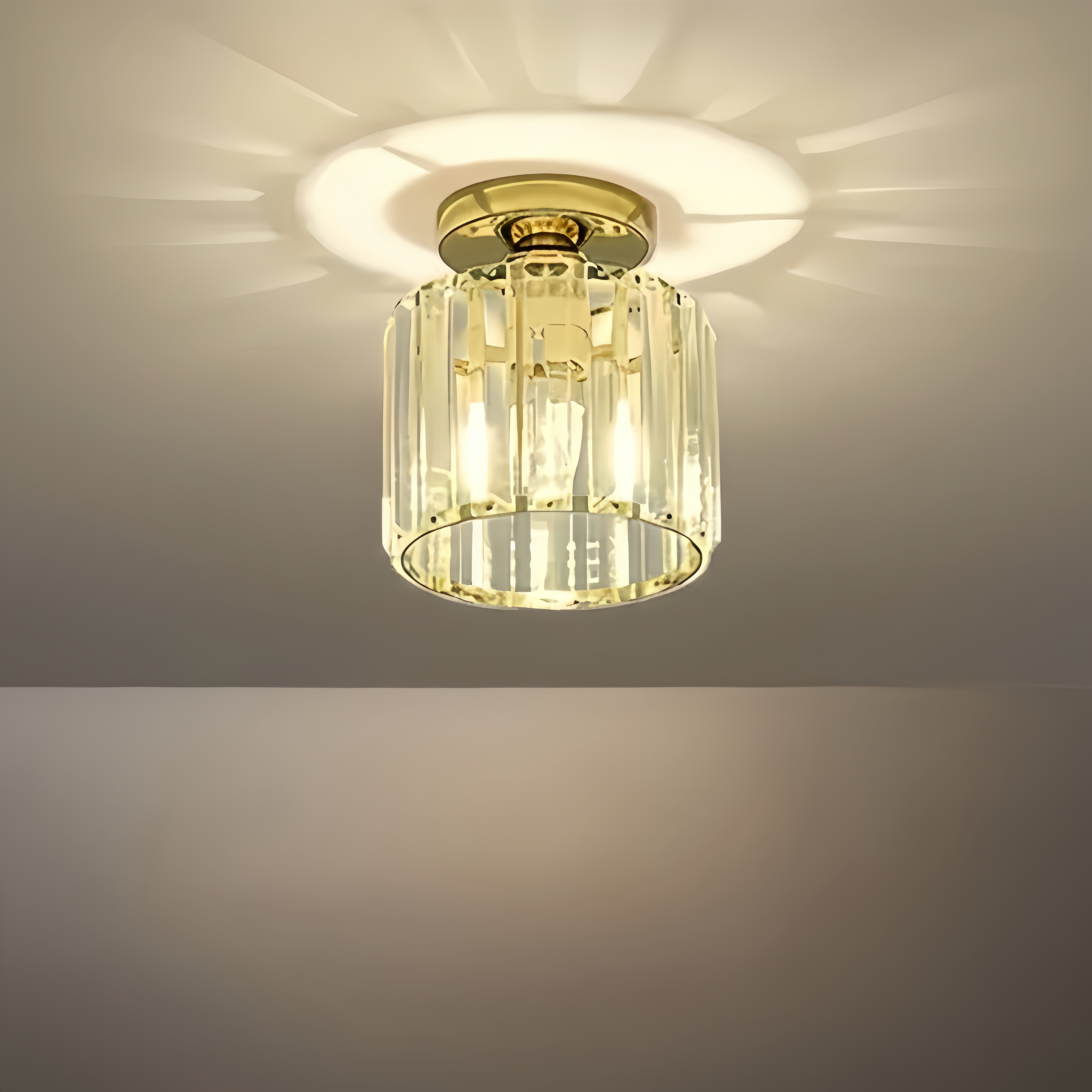 Lámpara de techo moderna Vetro con diseño de metal/cristal en negro/dorado/plateado para dormitorio