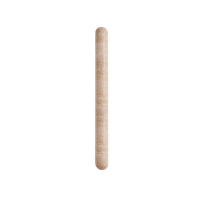 Travertine Pillar Wall Lamp — Slender Carved Stone with Back Glow