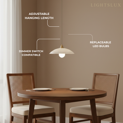 Sandora Modern Alabaster Dome Pendant – Brushed Gold Frame Soft Inviting Glow Kitchen Island