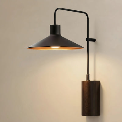 Irondale Industrial Metal Outdoor Wall Lamp - Dark Coffee Wide Cone