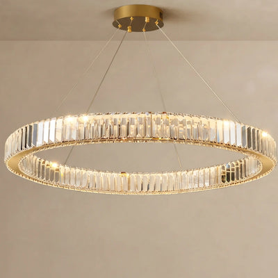Modern Interlaced Ring Pendant Light — Radiant Gold Layered Design for Upscale Interior