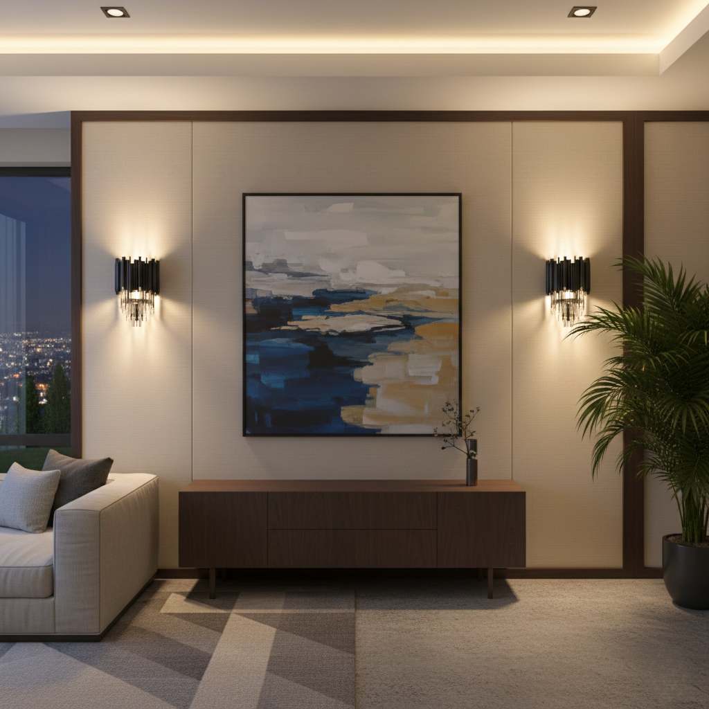 Excelis Luxury Obsidian Crystal Wall Sconce – Black Stainless Steel with Clear Crystals