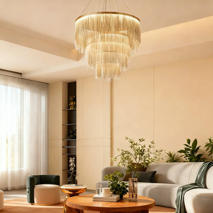 Velora Royal Pendelleuchte – Ausführung in Gold/Silber/Roségold für das Wohnzimmer