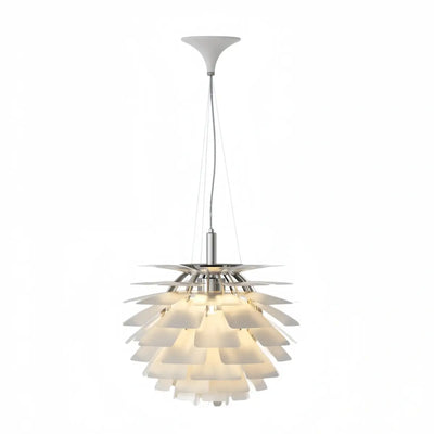 Vivara Nordic Aluminum Pendant Light — Pinecone Design Siver/White/Black for Dining Room