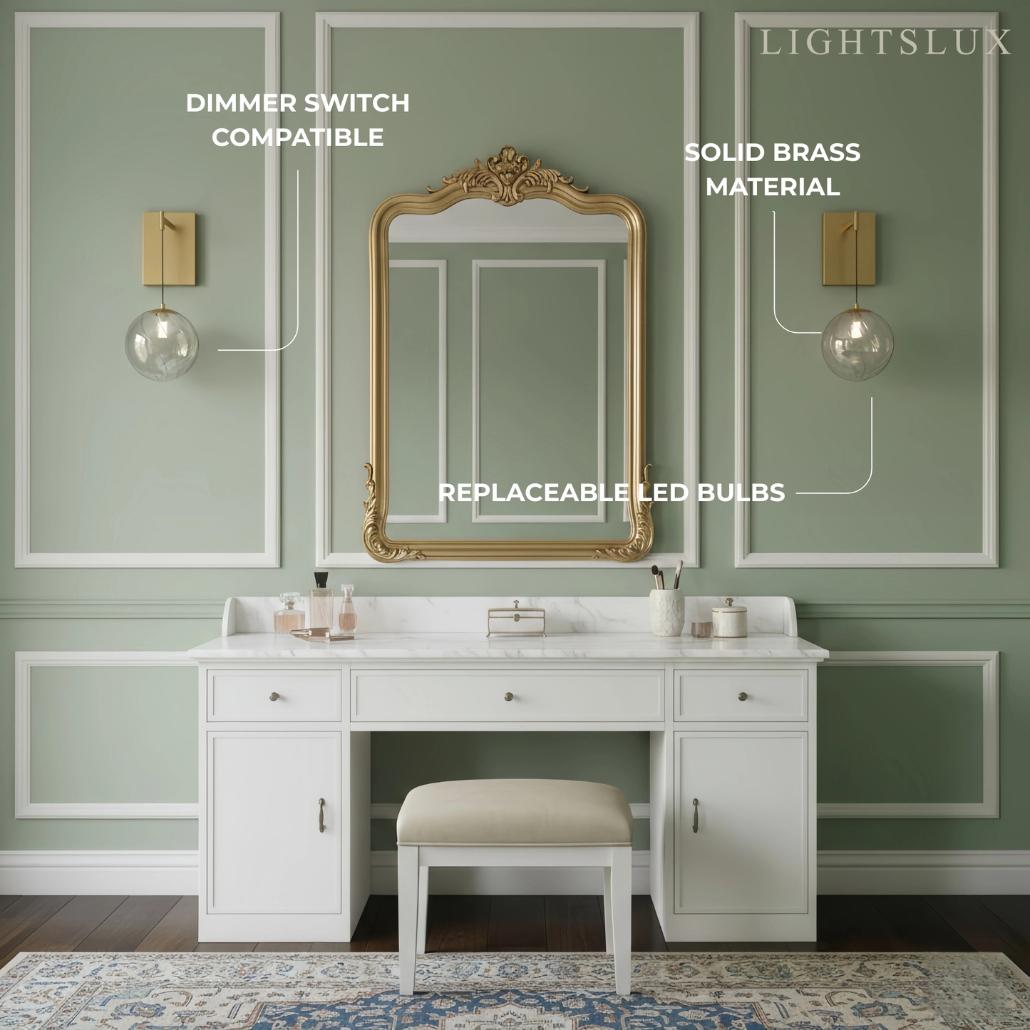 Excelis Modern Gold Globe Wall Sconce – Brushed Gold Finish Modern Elegant Design