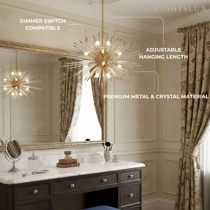 Excelis Organic Crystal Chandelier – Ethereal Shape Whimsical Storybook Charm Kitchen Island