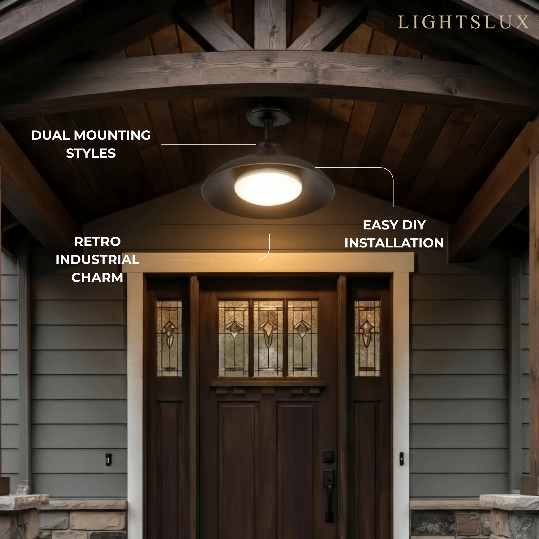 Irondale Industrial Waterproof Pendant Light -- Black/Brass Iron for Outdoor Wall