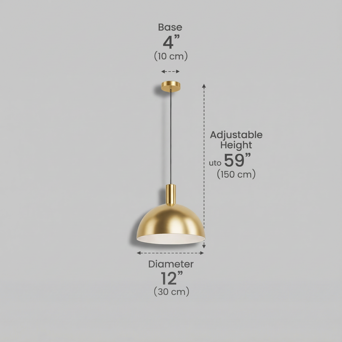 Irondale Mid-Century Pendant Light – Solid Brass in Brushed Gold/Black Matte for Dining Room