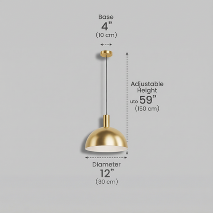 Irondale Mid-Century Pendant Light – Solid Brass in Brushed Gold/Black Matte for Dining Room