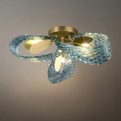 Art Deco Peacock Chandelier – Blue Feather Art Glass Contemporary for Dining Room Bedroom