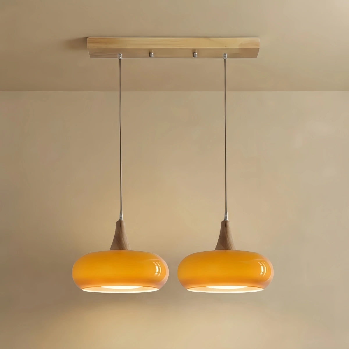 Vetro Modern Glass Pendant Light — Orange/White for Kitchen