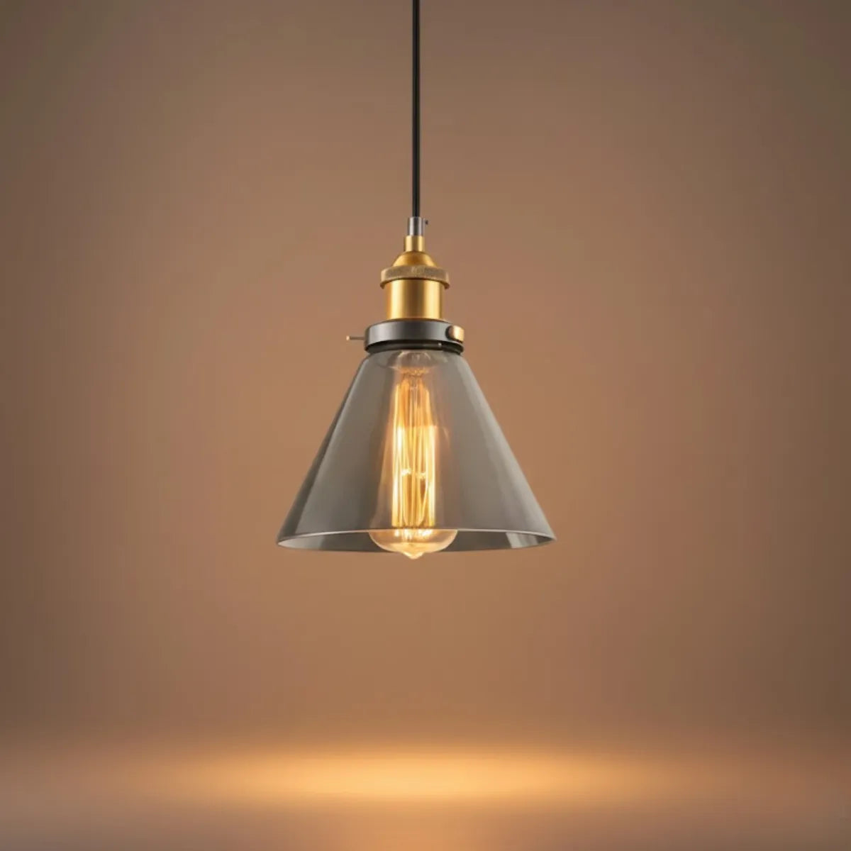 Irondale Industrial Glass Pendant Light – Clear/Amber/Smoke Grey for Dining Room