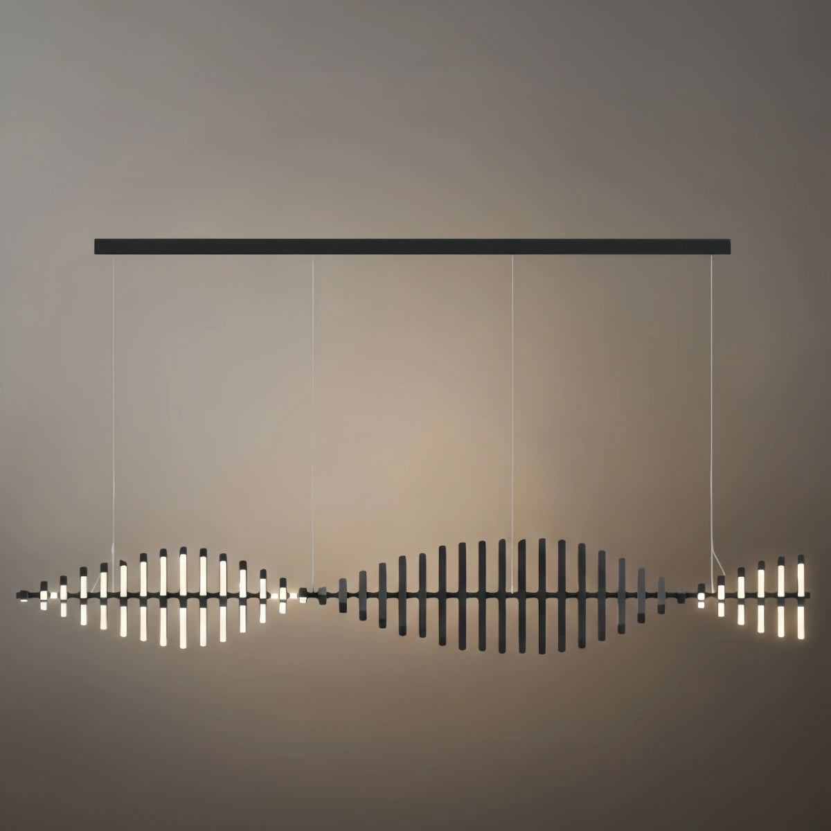 Arcato Modern Adjustable Stacked Pendant Light – Black Ash Iron Acrylic Aluminum for Kitchen Island