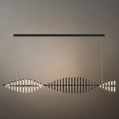 Arcato Modern Adjustable Stacked Pendant Light – Black Ash Iron Acrylic Aluminum for Kitchen Island