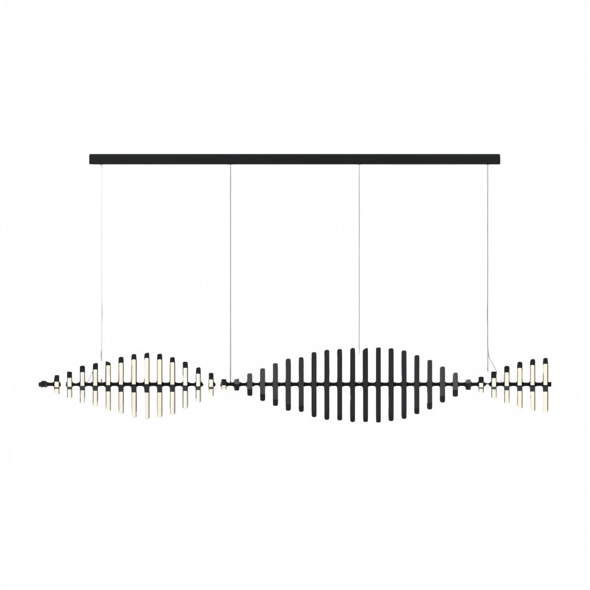 Arcato Modern Adjustable Stacked Pendant Light – Black Ash Iron Acrylic Aluminum for Kitchen Island