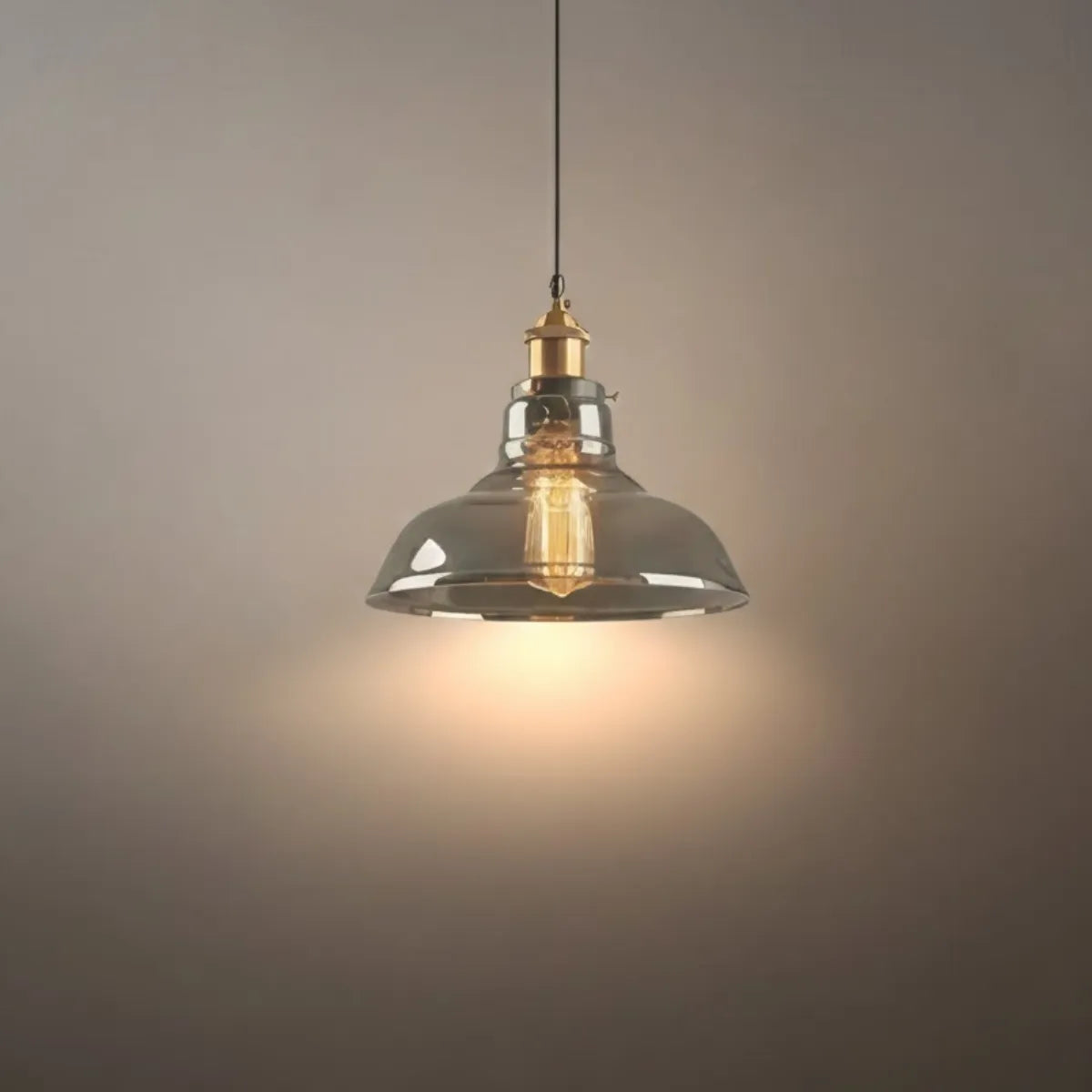 Irondale Industrial Glass Pendant Light – Clear/Amber/Smoke Grey for Dining Room
