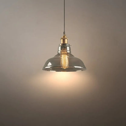 Irondale Industrial Glass Pendant Light – Clear/Amber/Smoke Grey for Dining Room