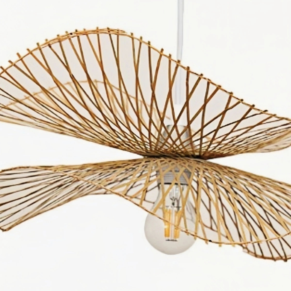 Bamburo Natural Rattan Pendant Light – Handwoven Bamboo Elegance for Dining Room