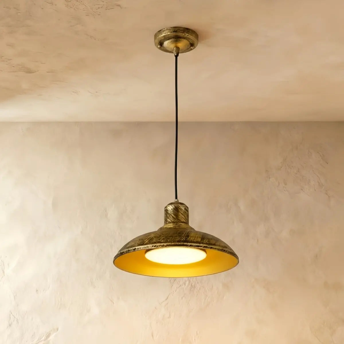 Irondale Industrial Waterproof Pendant Light -- Black/Brass Iron for Outdoor Wall