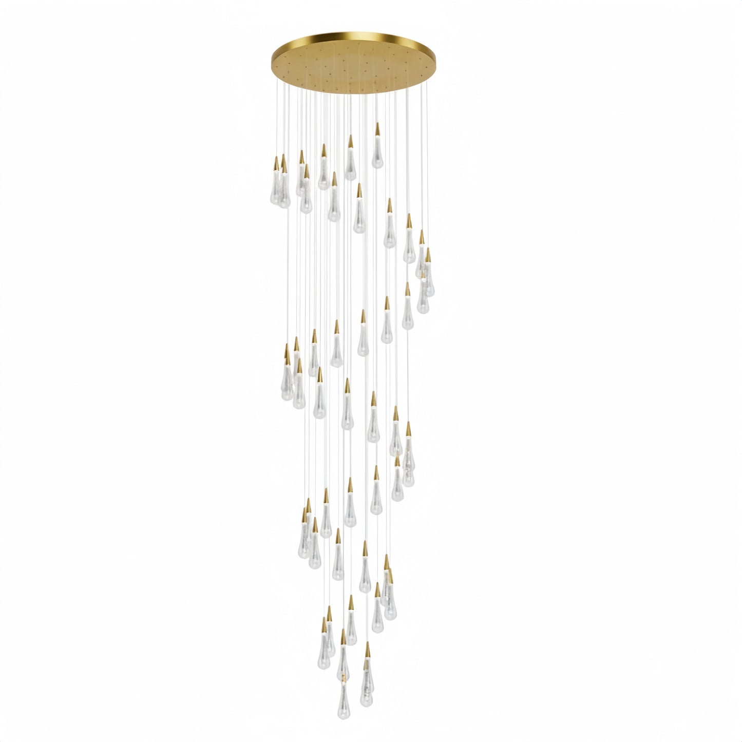 Excelis Luxury Crystal Drop Chandelier with Spiral Design