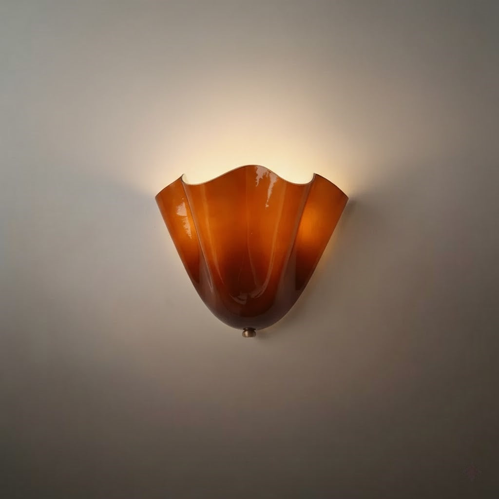 Organic Sculptural Wall Light — Petal-Form Earthy Tone for Bedroom